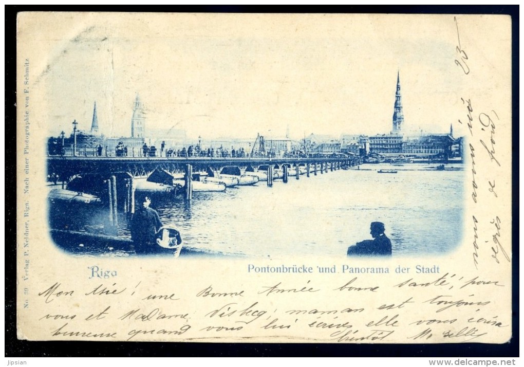 Cpa De Lettonie -- Riga - Pontonbrücke Und Panorama Der Stadt     LIOB71 - Lettonie