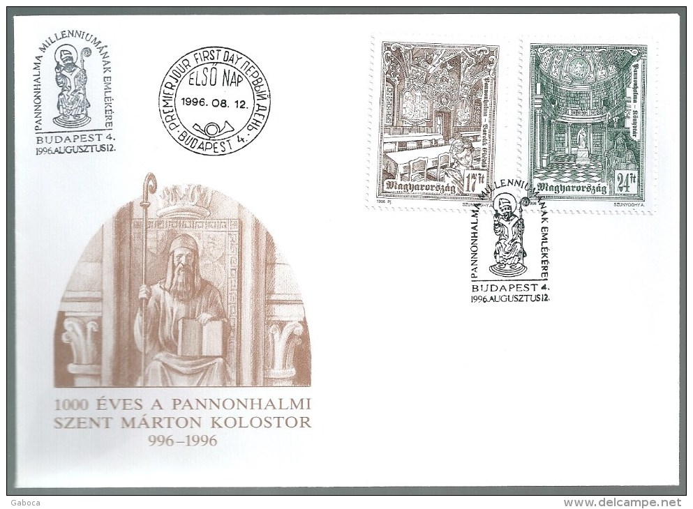 4013 Hungary FDC With SPM Religion Building Monastery Pannonhalma - Abbeys & Monasteries