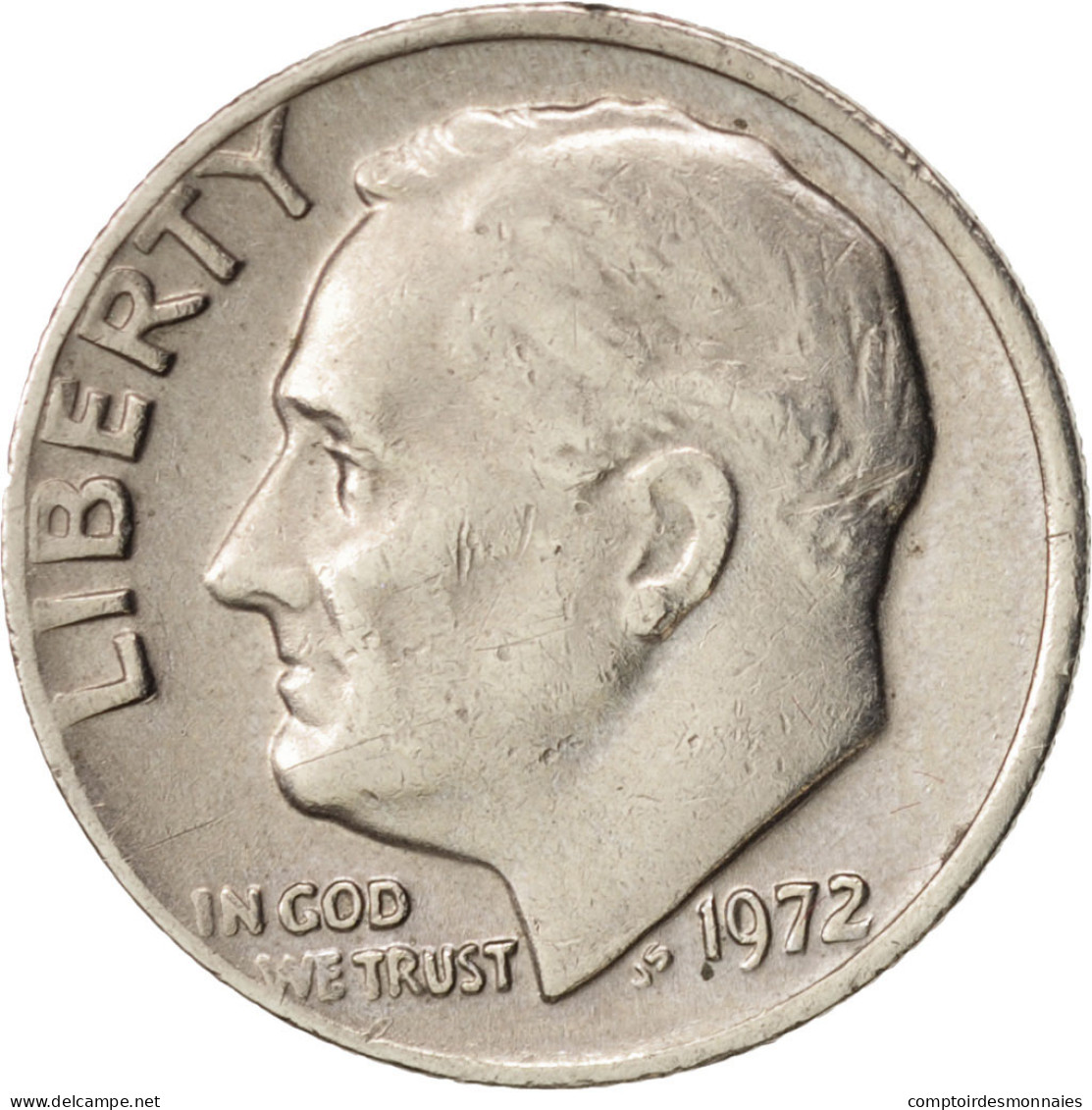 Monnaie, États-Unis, Roosevelt Dime, Dime, 1972, U.S. Mint, Philadelphie, TTB+ - 1946-...: Roosevelt