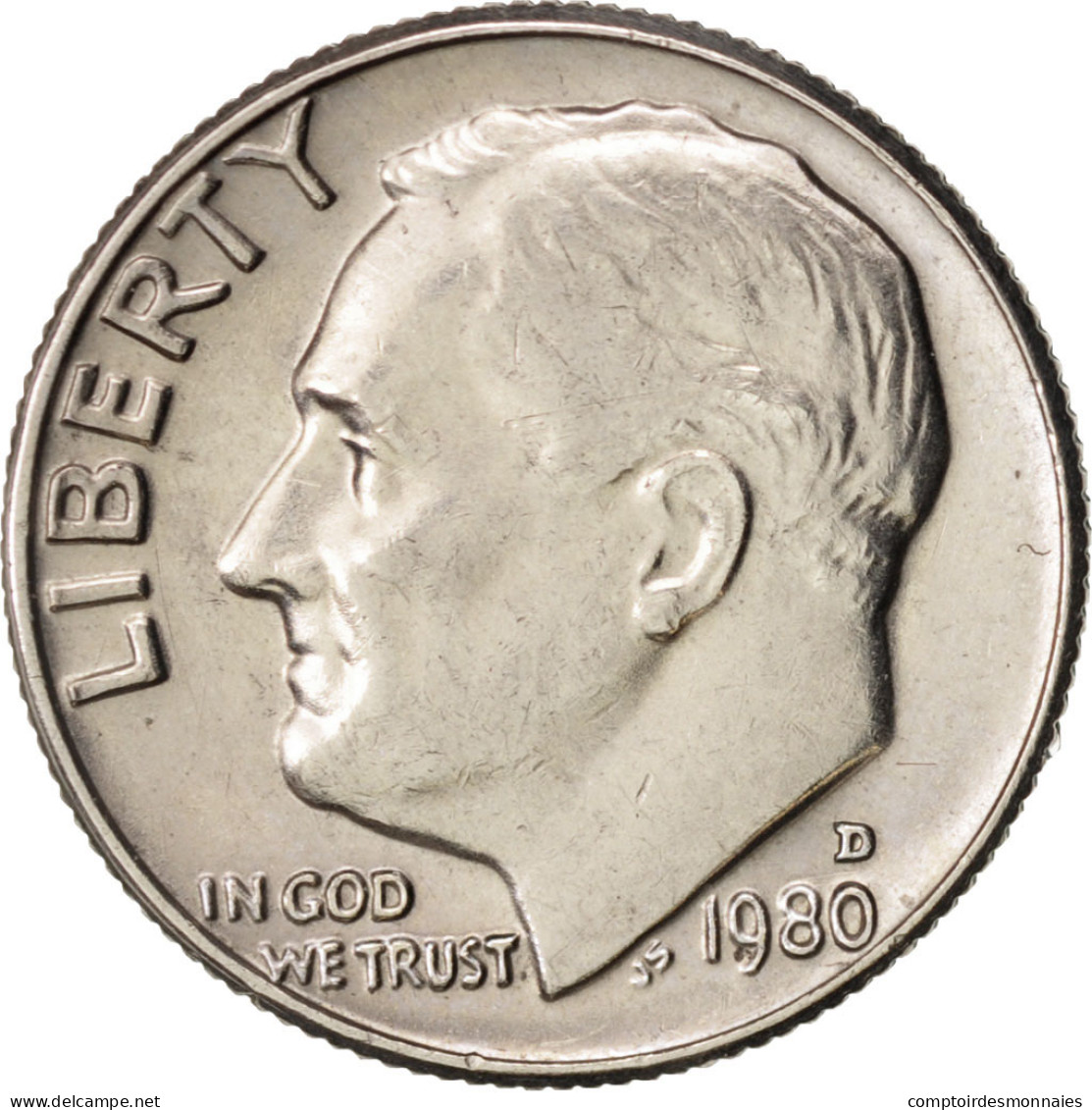 Monnaie, États-Unis, Roosevelt Dime, Dime, 1980, U.S. Mint, Denver, SUP - 1946-...: Roosevelt