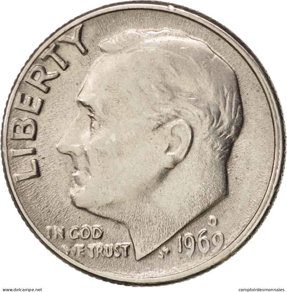 Monnaie, États-Unis, Roosevelt Dime, Dime, 1969, U.S. Mint, Denver, TTB+ - 1946-...: Roosevelt