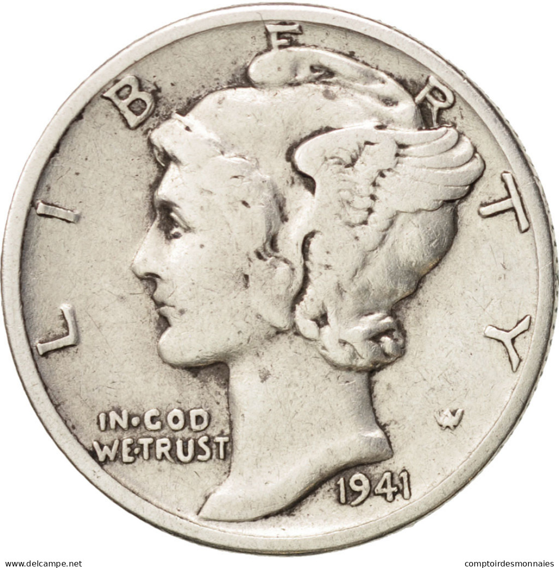 Monnaie, États-Unis, Mercury Dime, Dime, 1943, U.S. Mint, Denver, TB+, Argent - 1916-1945: Mercury (Mercurio)