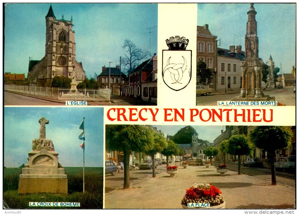 N°1620 PPP 381 CARTE GRAND FORMAT CRECY EN PONTHIEU MULTIVUES - Crecy En Ponthieu