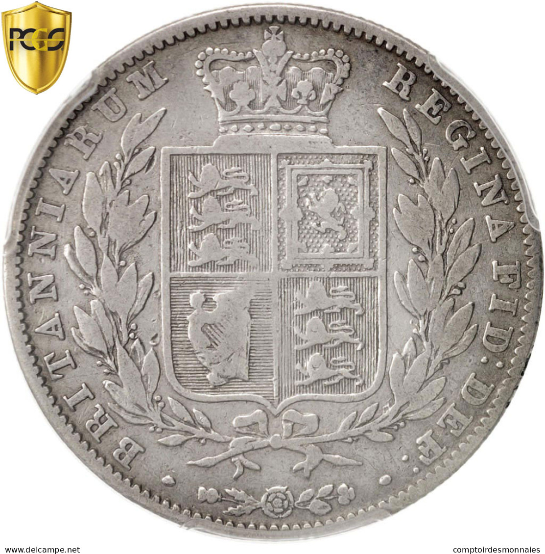 Monnaie, Grande-Bretagne, Victoria, 1/2 Crown, 1842, PCGS, VG08, B, Argent - Autres & Non Classés