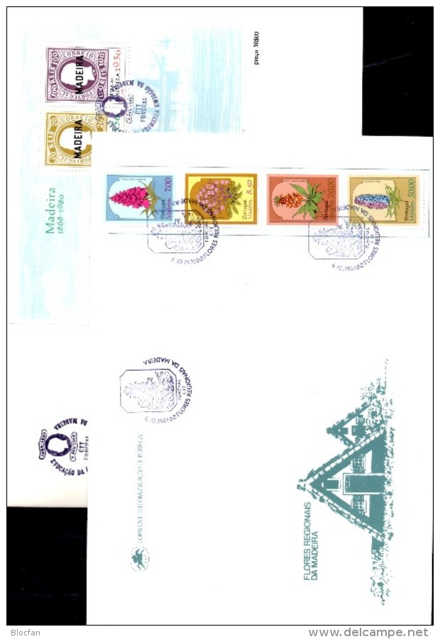FDC CEPT Natur 1986 Madeira Block 1,2,7+HBl.1 O 55€ Schiff Folklore Vögel Hb Blocs WWF Ms Cover Flower Sheet Bf Portugal - Other & Unclassified