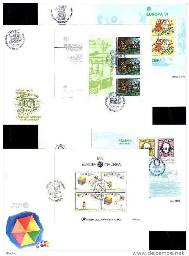 CEPT Historie 1980-89 Madeira Block 1-10+HBl.1 FDC 137€ Schiffe Hb Blocs History Ship Ms Cover Flower Sheets Bf Portugal - Collections