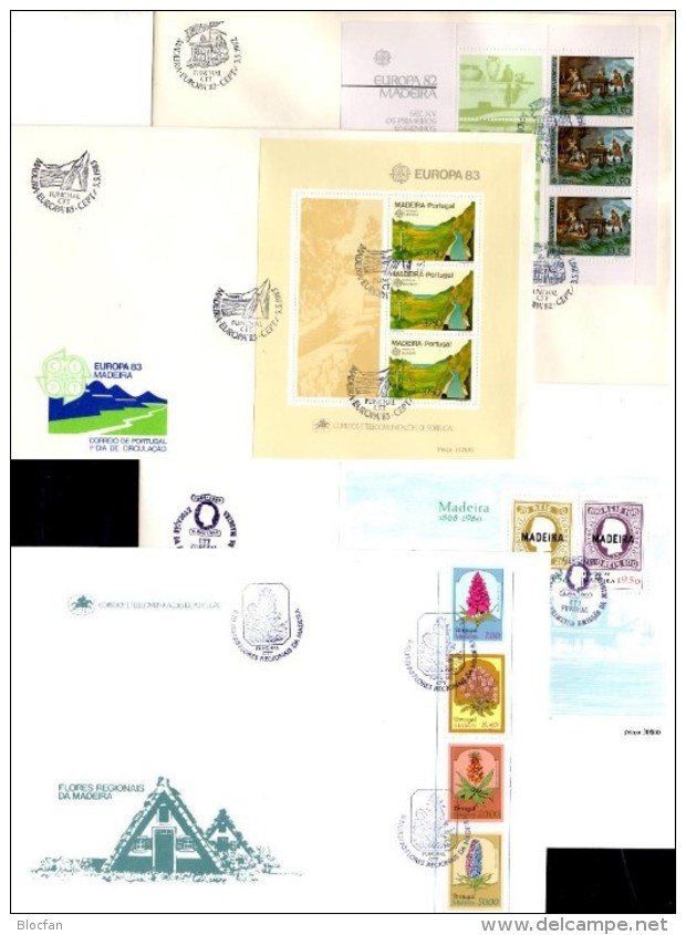 CEPT Historie 1980-89 Madeira Block 1-10+HBl.1 FDC 137€ Schiffe hb blocs history ship ms cover flower sheets bf Portugal