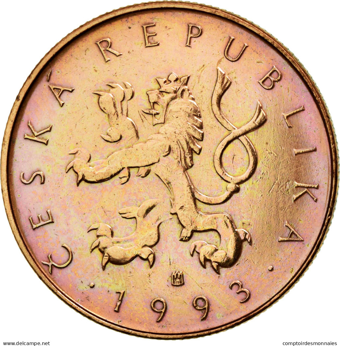 Monnaie, République Tchèque, 10 Korun, 1993, TTB, Copper Plated Steel, KM:4 - Repubblica Ceca