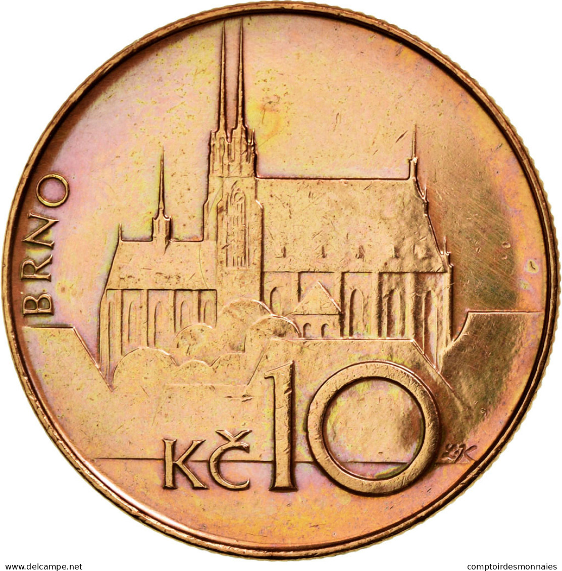 Monnaie, République Tchèque, 10 Korun, 1993, TTB, Copper Plated Steel, KM:4 - Czech Republic