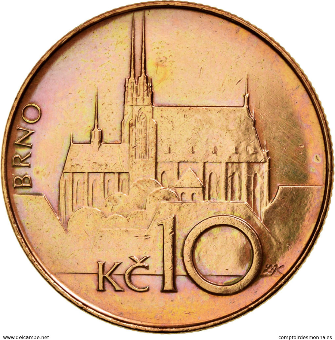 Monnaie, République Tchèque, 10 Korun, 1993, TTB, Copper Plated Steel, KM:4 - Tchéquie