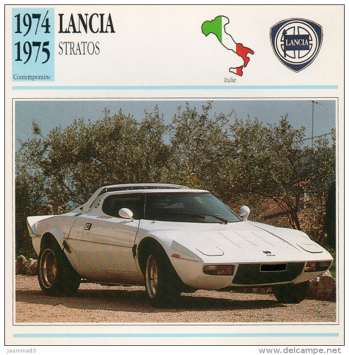 Lancia Stratos 1974 1975 (derrière Il Y A Un Texte Sur Les Caracteristiques De La Voiture) - Autos