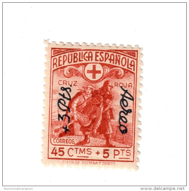 Spagna 1938 Pro Croce Rossa Cruz Roja Aereo Posta Aerea Nuovo  Fra.713 - Unused Stamps