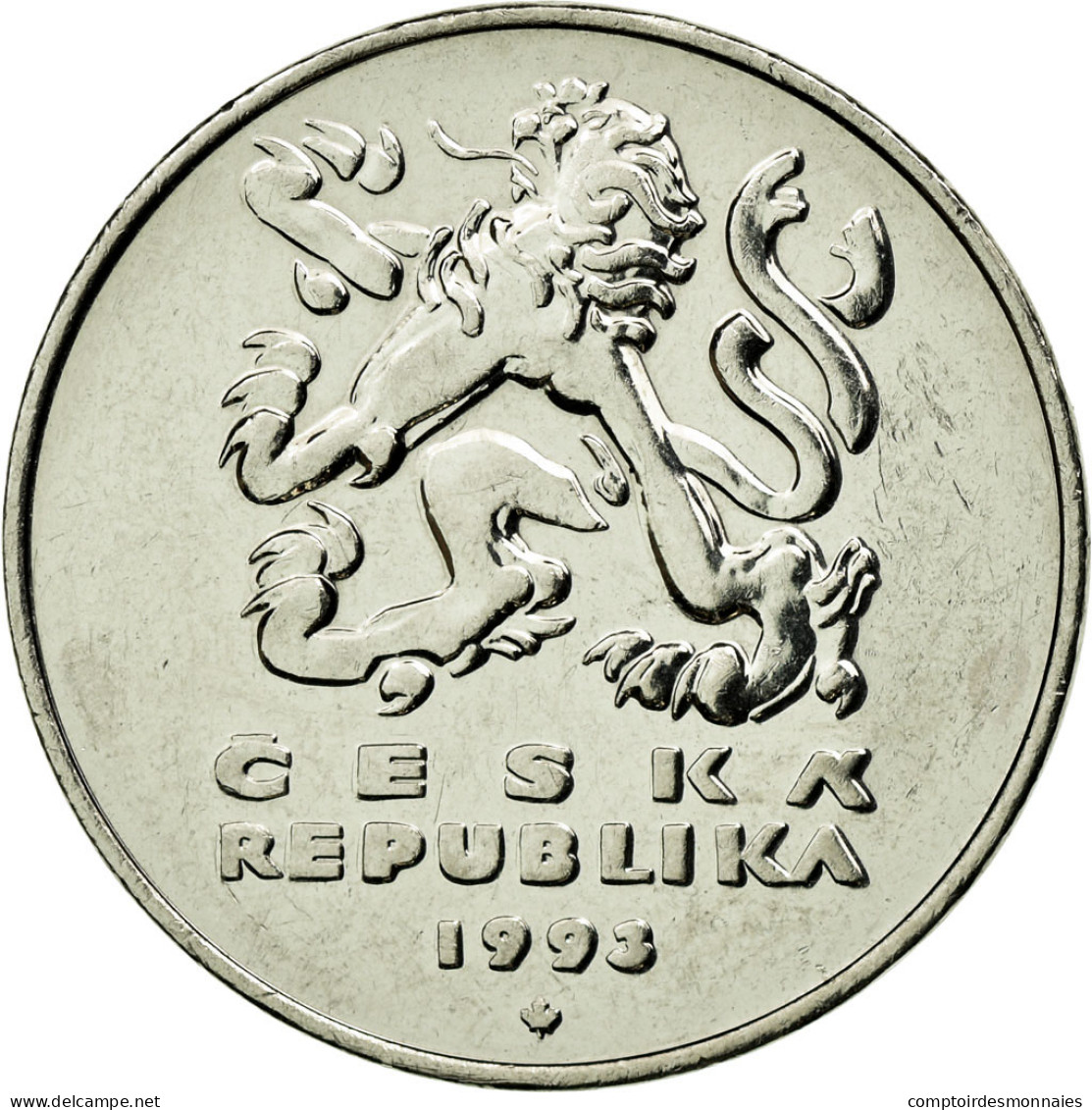 Monnaie, République Tchèque, 5 Korun, 1993, TTB+, Nickel Plated Steel, KM:8 - Repubblica Ceca