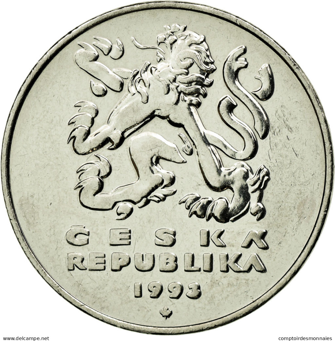 Monnaie, République Tchèque, 5 Korun, 1993, TTB+, Nickel Plated Steel, KM:8 - Tchéquie