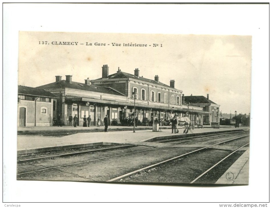 CP _ CLAMECY (58) LA GARE VUE INTERIEURE N°1 - Clamecy