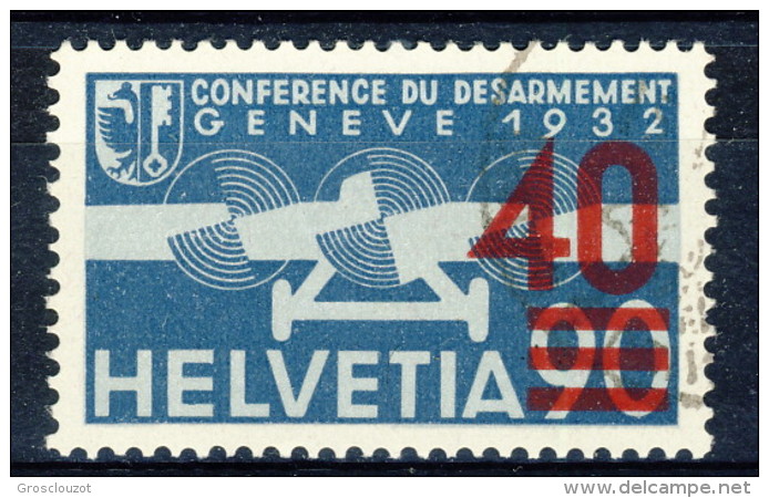 SVIZZERA PA 1935  N. A24 C. 40 Su C. 90 Rosso Su Azzurro  Usato Catalogo &euro; 31 - Usati
