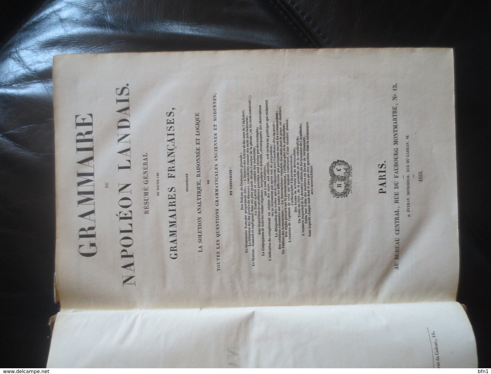 Grammaire De Napoléon Landais - Résumé Général De Toutes Les Grammaires / 1835- VOIR PHOTOS - Dictionaries
