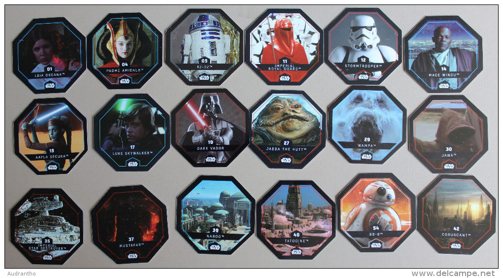 Lot De 18 Jetons STAR WARS Collection LECLERC DARK VADOR Skywalker - Star Wars