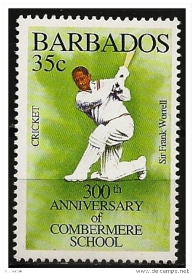 Barbados/Barbate: Giocatore In Azione, Player In Action, Joueur Dans L'action - Cricket