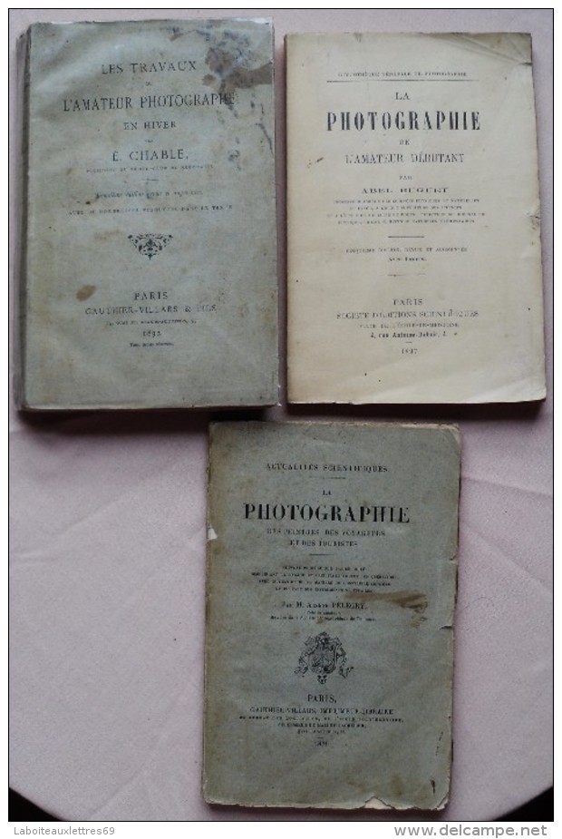 LOT  3 LIVRES PHOTOGRAPHIE1897 + DES PEINTRES,VOYAGEURS 1879 + TRAVAUX 1892 - Paquete De Libros