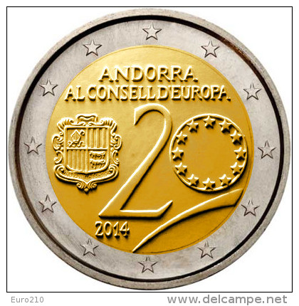 ANDORRE - 2 Euro 2014 - Conseil De L´Europe - BU - Andorra