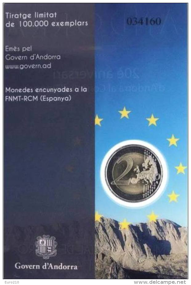 ANDORRE - 2 Euro 2014 - Conseil De L´Europe - BU - Andorre