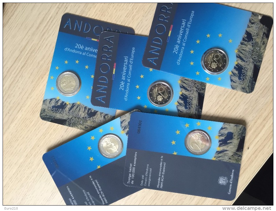 ANDORRE - 2 Euro 2014 - Conseil De L´Europe - BU - Andorre