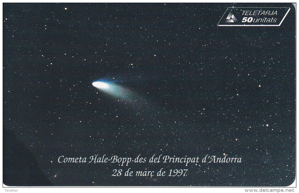 TARJETA DE ANDORRA DEL COMETA HALE BOPP DE TIRADA 7000 - Astronomùia