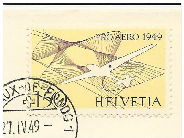 SUISSE - 1949 - POSTE AERIENNE - YVERT N° 44 LETTRE - COTE OBLITERE =  50 EUROS - Premiers Vols