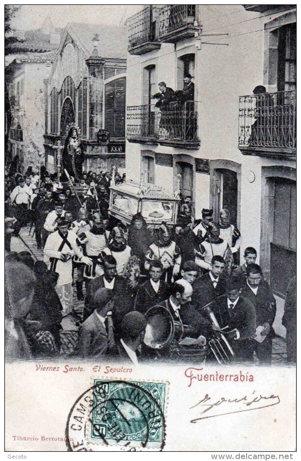 Fuenterrabia En 1905  - Viernes Santo El Sepulero - Cantabria (Santander)