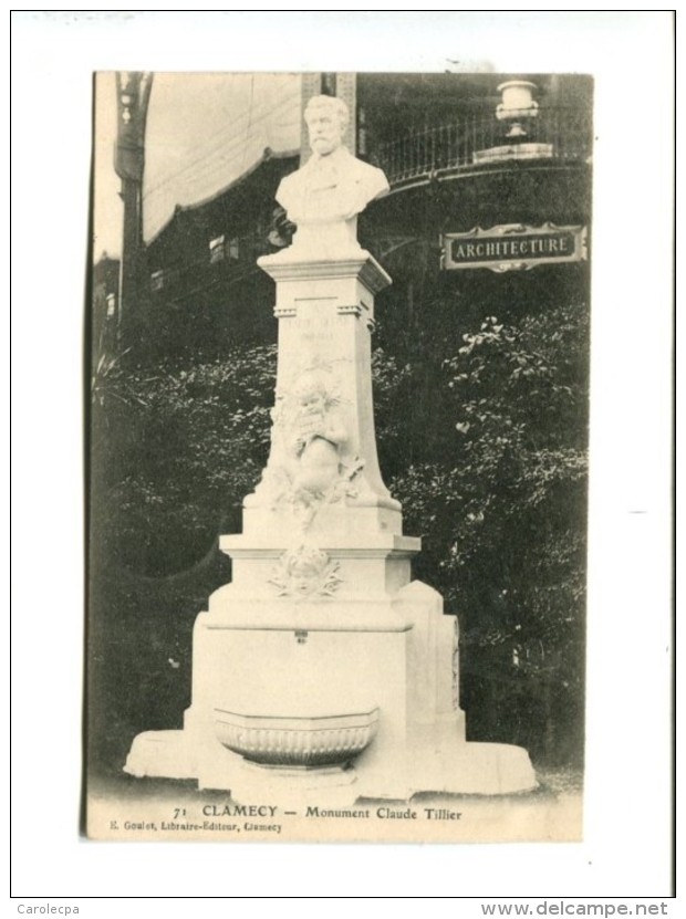 CP - CLAMECY (58) MONUMENT CLAUDE TILLIER - Clamecy