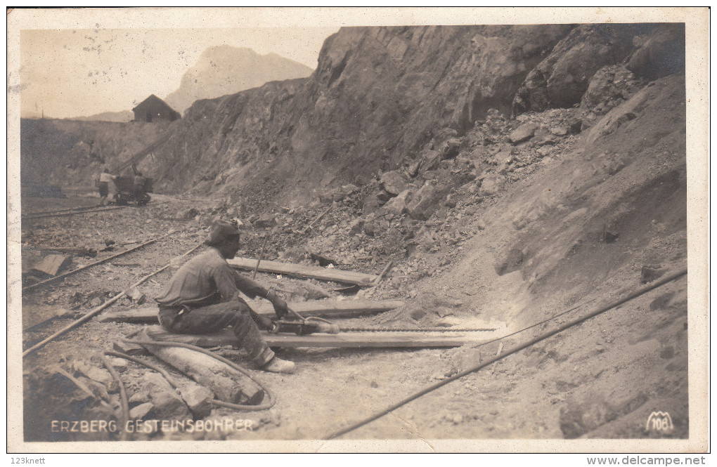 Erzberg, -  Gesteinsbohrer Foto Nr. 108, 1923 - Leoben