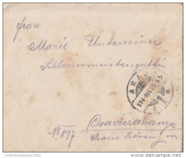 41472- WARFIELD COVER, CAMP NR 897, 1914, ROMANIA - Lettres & Documents