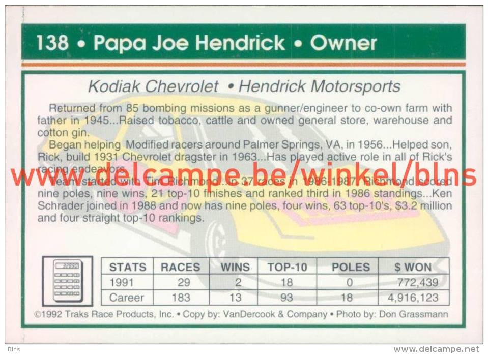 Papa Joe Hendrick - Automobile - F1