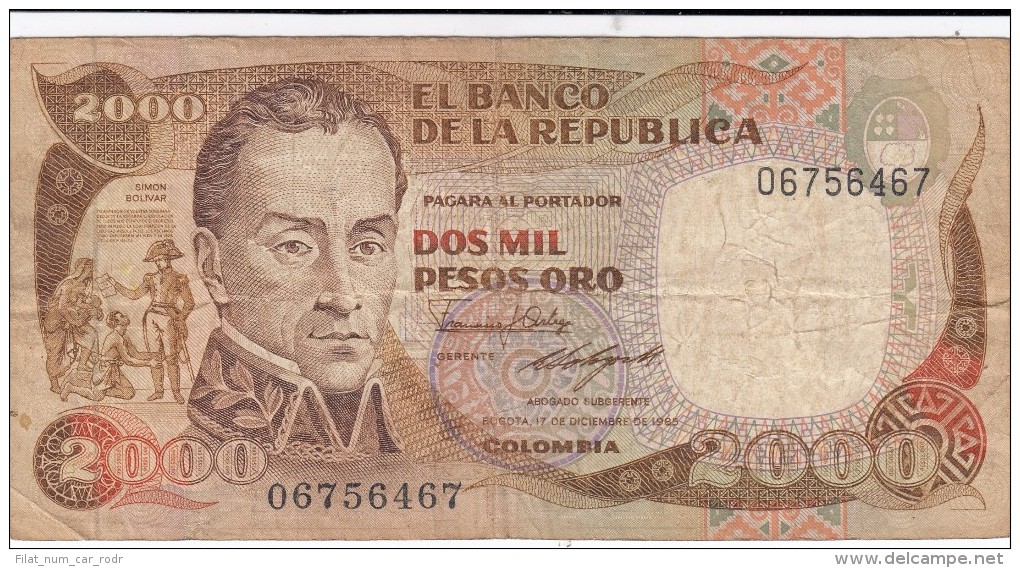 0215 BILLETE COLOMBIA CIRCULADO - Colombia