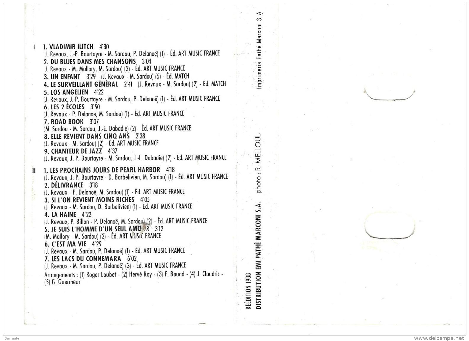 Michel SARDOU K-7  N° 110255 .voir Image 2 - Audiocassette