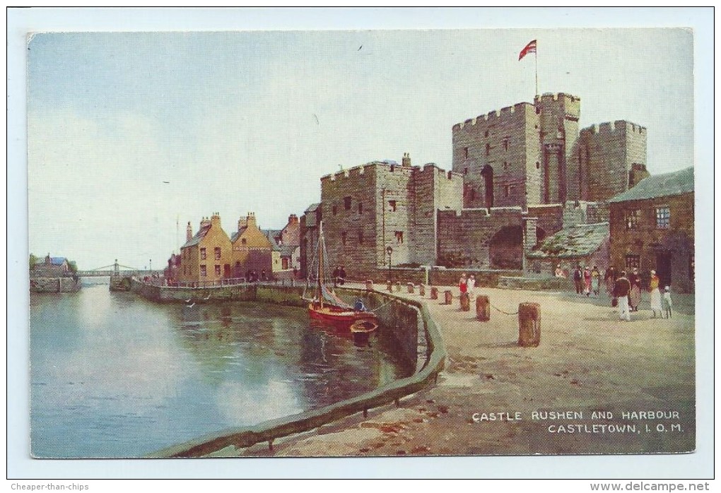 Castle Rushen And Harbour, Castletown, I.O.M. - Art Colour - Isle Of Man