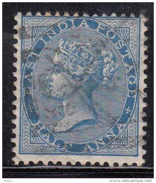 British East India Used 1865, Half Anna, Elephant Wartermark - 1854 East India Company Administration