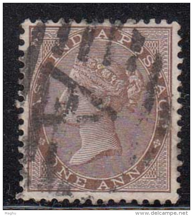 British East India Used 1865, Elephant Watermark, One Anna Early Indian Cancellation, Cooper / Renouf - 1854 East India Company Administration