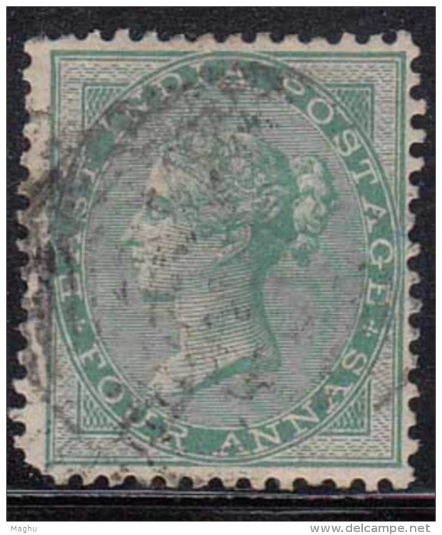 British East India Used 1865, Elephant Watermark, Four Annas, As Scan - 1854 East India Company Administration