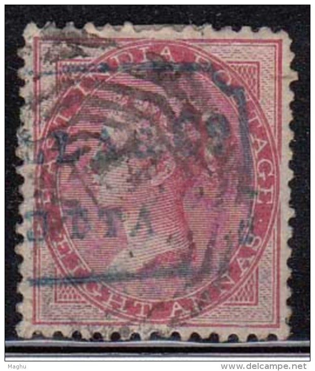 British East India Used 1856, Eight Annas, No Wartermark, Cooper Renouf Early Indian Cancellations - 1854 East India Company Administration