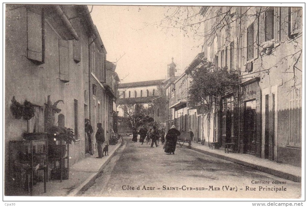 CPA ALPES MARITIMES..SAINT-CYR-sur- MER.LA RUE PRINCIPALE - Saint-Cyr-sur-Mer