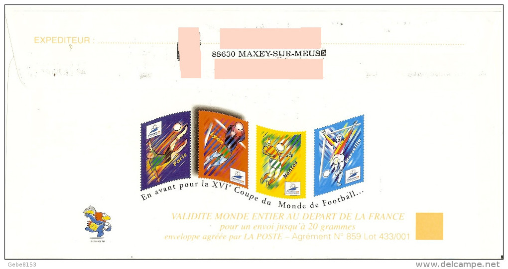PAP Illustré (timbre Lyon) France 98 + Flamme Domremy Vosges Village Natal De Jeanne D'Arc - 1998 – Frankrijk