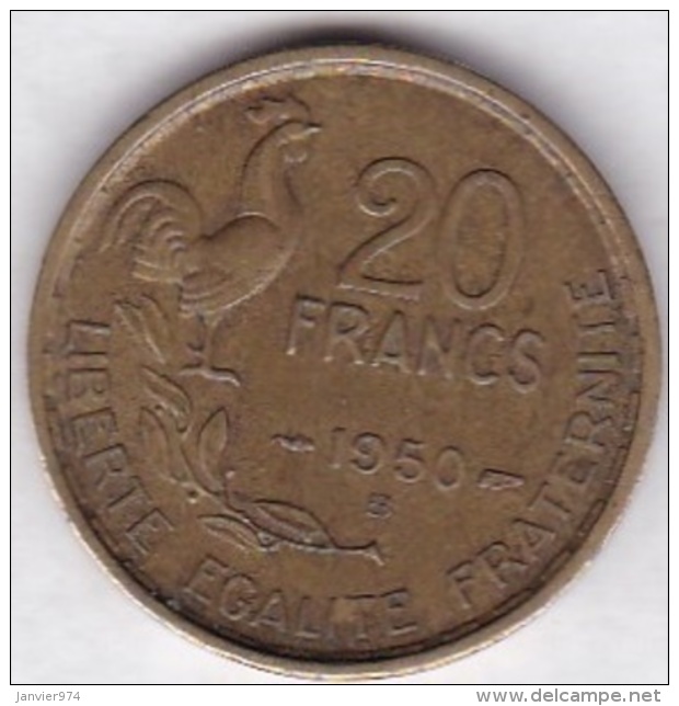 Georges Guiraud, 20 Francs 1950 B 4 Faucilles, TTB. Rare - Autres & Non Classés