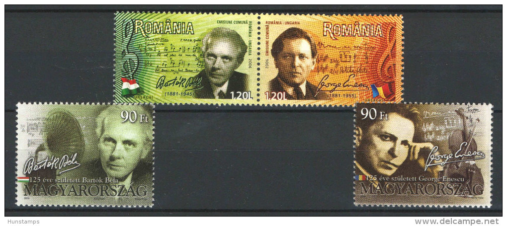 Hungary + Romania 2006. Composers,  Joint Issue Set In Pairs ! MNH (**) - Ongebruikt