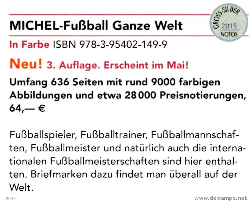 Fußball Catalogue MICHEL 2016 New 68€ Zur EM/Championat Fußballmarken Ganze Welt Topics Soccer Stamps Of The World - Saber