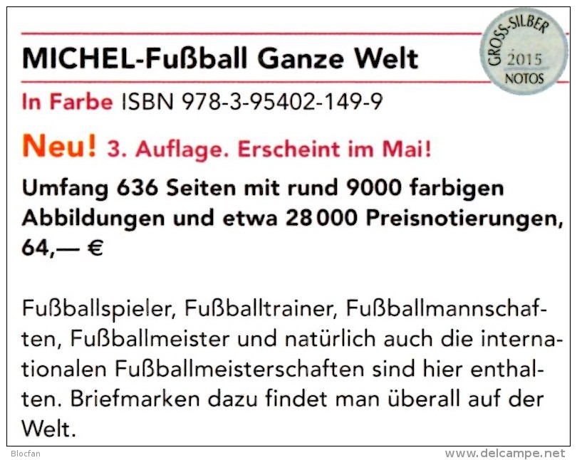 Fußball Catalogue MICHEL 2016 New 68€ Zur EM/Championat Fußballmarken Ganze Welt Topics Soccer Stamps Of The World - Sachbücher