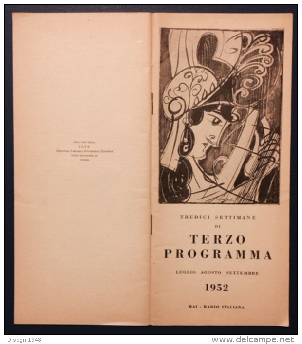 05343 "TERZO PROGRAMMA RAI - RADIO ITALIANA - PROGRAMMI 1952 - 4 VOLUMI TRIMESTRALI" PUBBLICAZIONI ORIGINALI - Programs