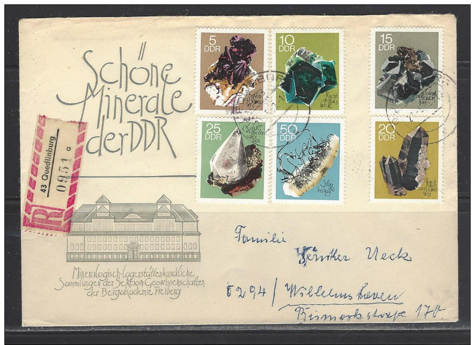 DDR  RECO - Beleg Mi-Nr. 1468 - 1473 Minerale Sammlung Bergakademie Freiberg - Other & Unclassified