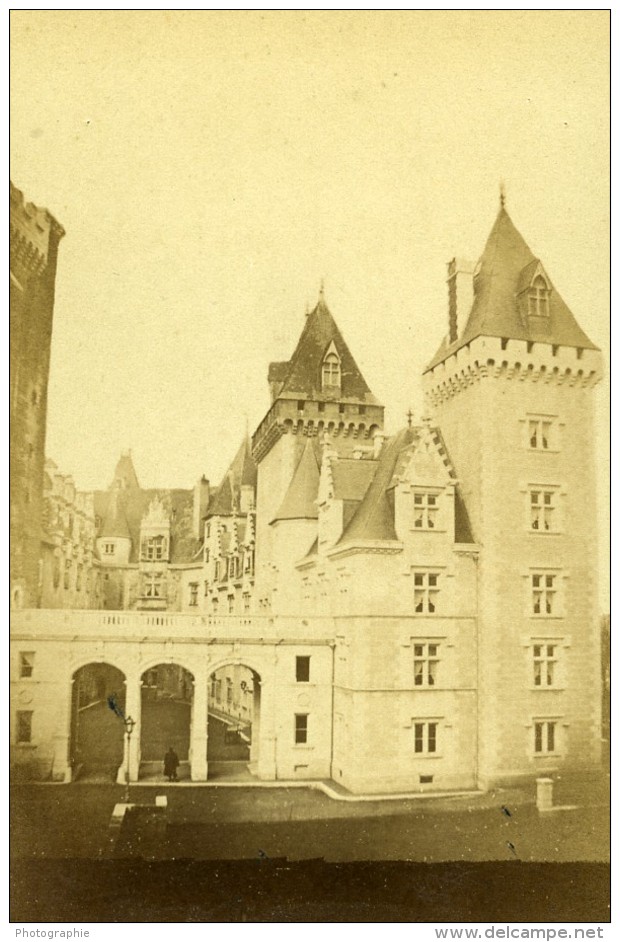 France Pau Le Chateau Architecture Ancienne CDV Photo Pacault 1865 - Old (before 1900)